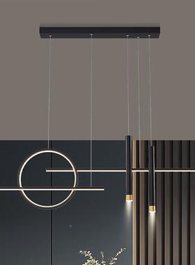 餐厅灯现代简约轻奢高级字条饭厅长吧台北吊一欧吊灯创意92624极