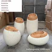 公时尚 北斜台口榄JY03163瓶木纹玻璃钢落地花瓶软装 司前酒店花艺