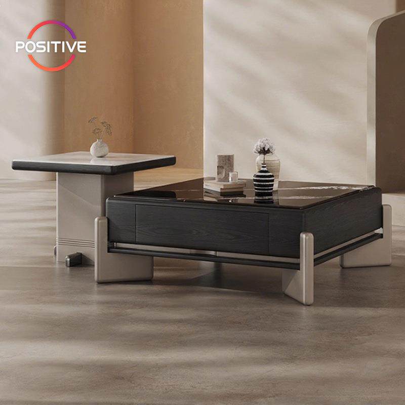 意式极简微晶石方形茶几客厅小户型家用简约高端创意茶几