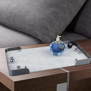 欧式简约带珠置物盘  长方形样板间收纳盘  轻奢酒店玄关摆件托盘