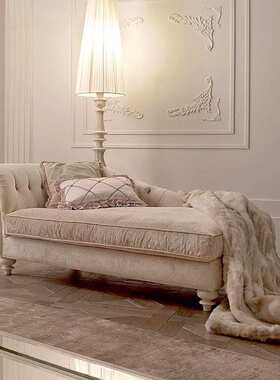 欧式新古典布艺贵妃椅小户型卧室可拆洗美人榻阳台贵妃沙发躺椅