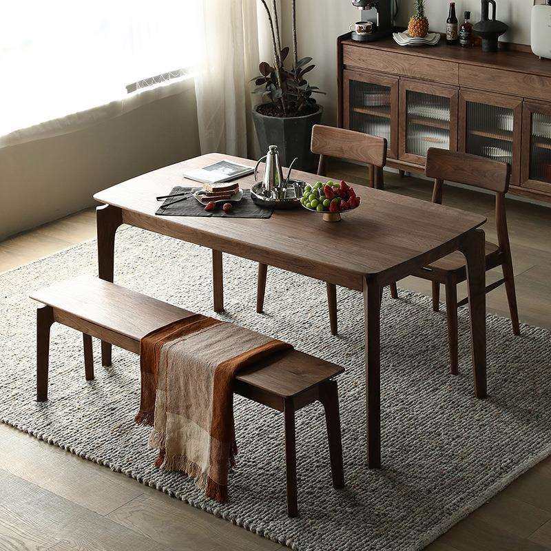 北欧全实木餐桌椅长方形家用小户型原木简约橡木黑胡桃木桌椅日式,电子元器件市场,其它元器件,淘宝优惠券,粉丝福利购,淘宝优惠卷