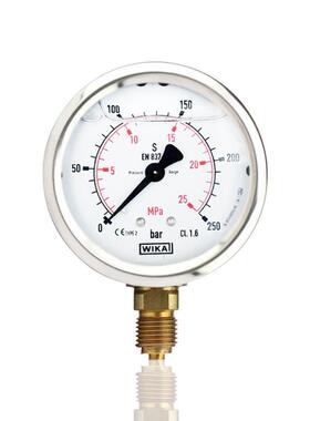 供应WIKA不锈钢压力表耐震充油径向立装YBN63250BAR25MPAG1/4