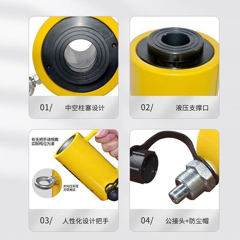 分体式中空液压千斤顶20T30T60T100吨张拔两用油压分离空心千斤顶
