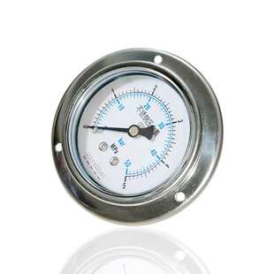 全钢压力表不锈钢轴向带前边埋入式法兰安装 YBF60ZT 5MPA 50BAR