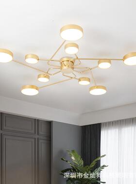 北欧吸顶灯现代简约客厅卧室男女孩儿童房间创意家用金黑色LED灯