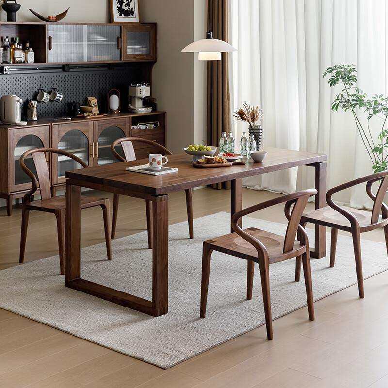 莫比恩餐桌黑胡桃木风饭桌家用现代简约桌椅组合复古桌子樱桃木,电子元器件市场,其它元器件,淘宝优惠券,粉丝福利购,淘宝优惠卷