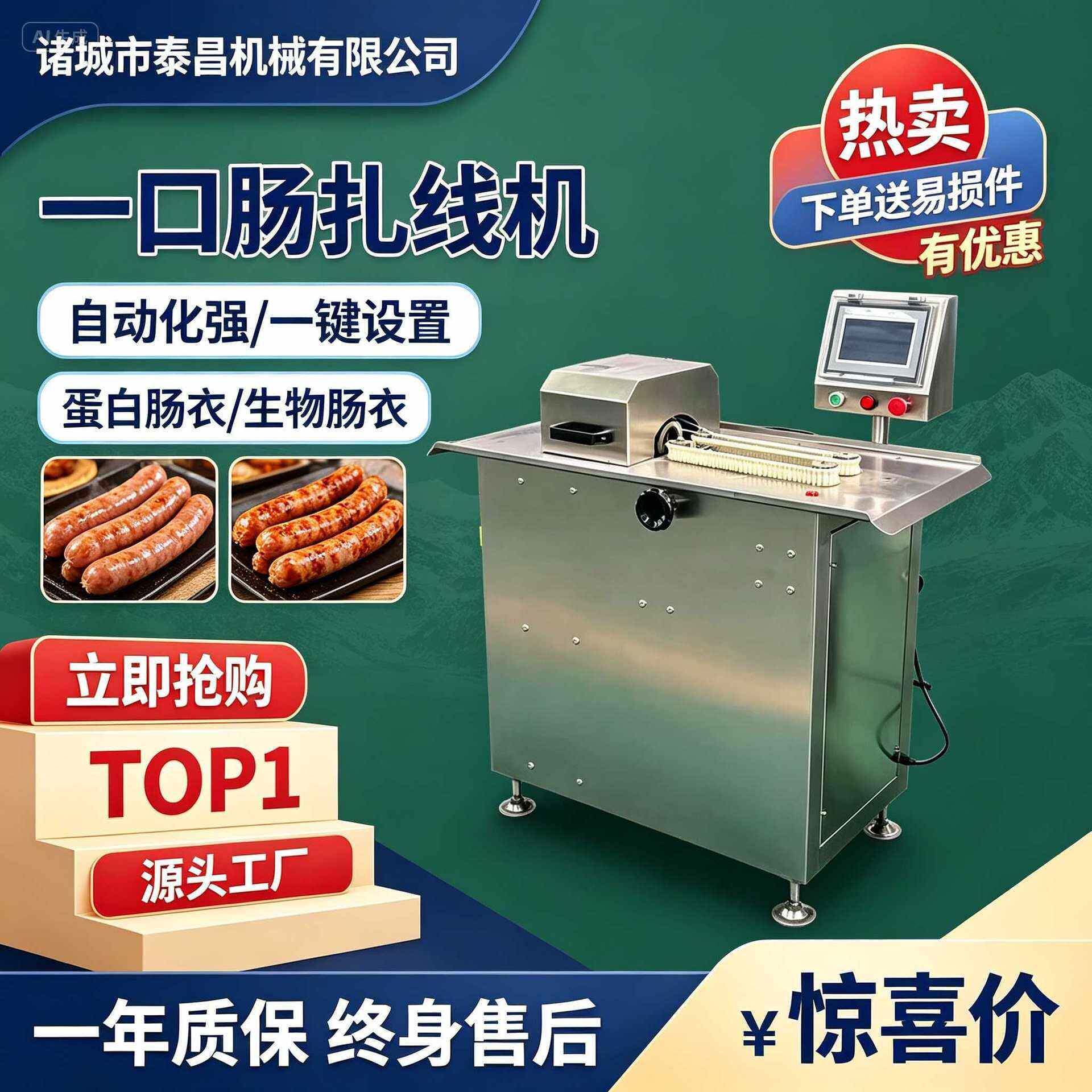 全自动拇指肠扎线机电动迷你小香肠打结绕线机 风味墨鱼肠绑线机