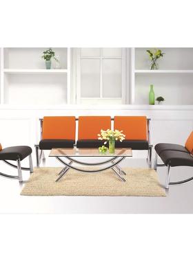 睿金商用银行4S店办公家用橙色皮艺沙发含茶几安吉椅盟sf002盟