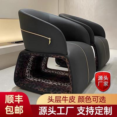 意式轻奢Robertocavalli休闲椅罗伯特高端回形拉链豹纹别墅单人椅