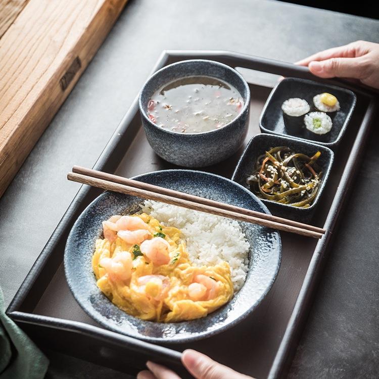 一人食陶瓷碗盘餐具套装公寓宿舍出租屋单人餐具菜盘早餐盘组合