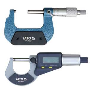 YATO外径千分尺测厚仪高精度公法线微分头壁厚深度卡尺螺旋测微器