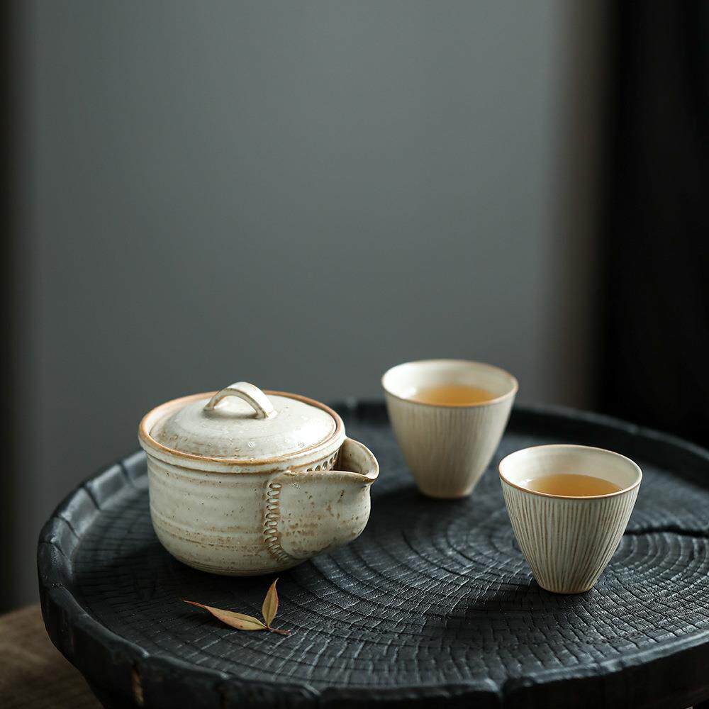 晴先生柴烧陶泥白玉引白开片摘宝瓶开片可养温润手抓泡茶碗景德镇