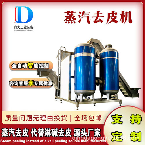 根茎类果蔬爆皮设备 黄桃纯物理脱皮机 土豆淀粉加工蒸汽去皮机