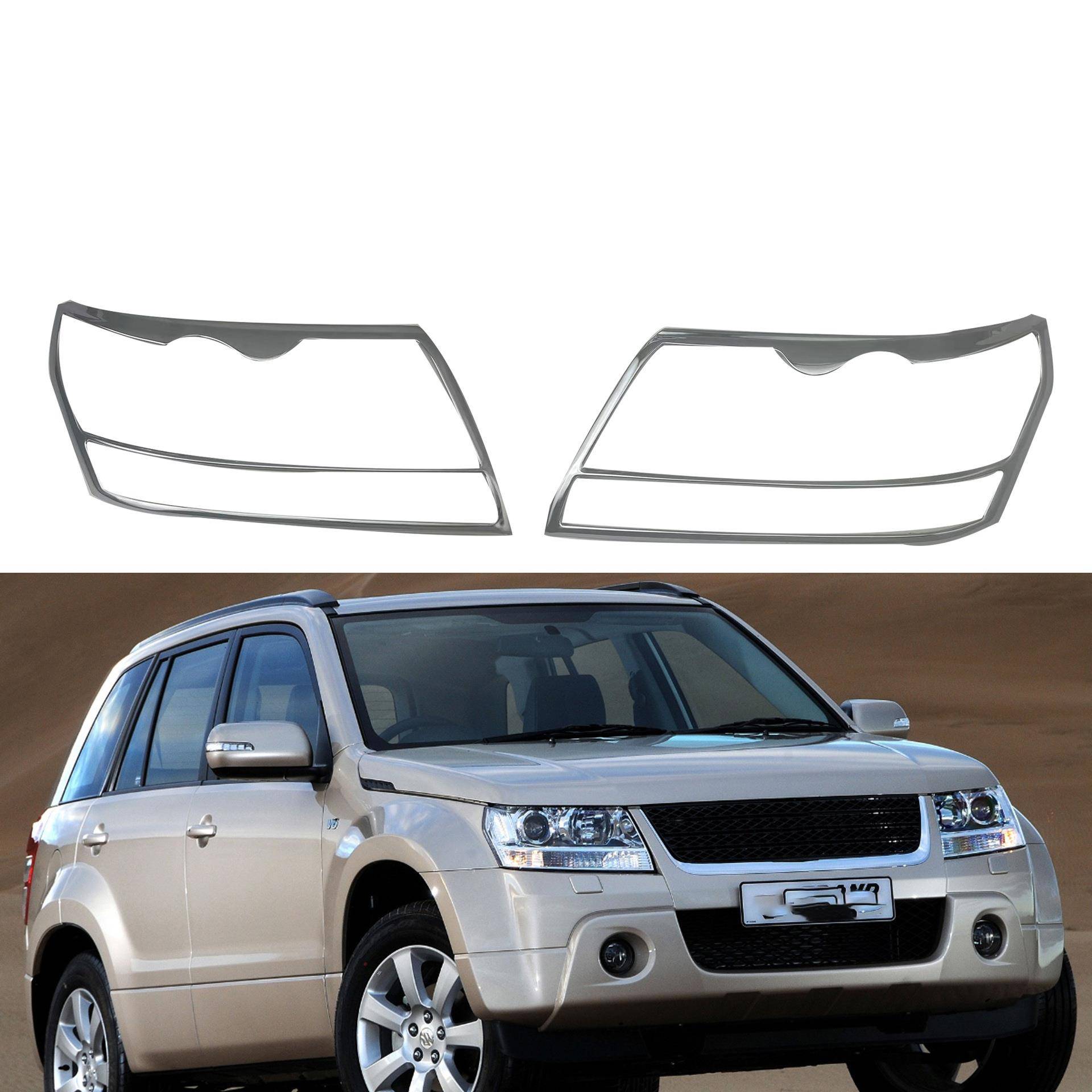 vitara2008维特拉前灯罩ABS电镀银装饰保护改装大灯框