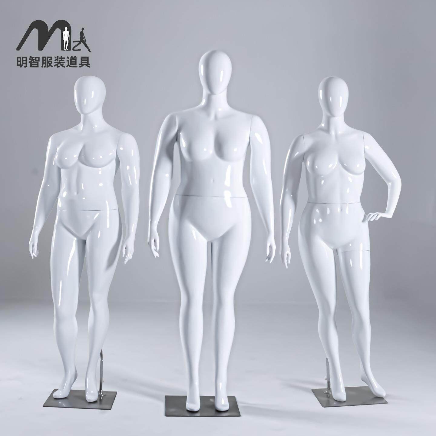 大码模特道具女装展示架假人体模特儿人台人偶欧美女胖模特假人