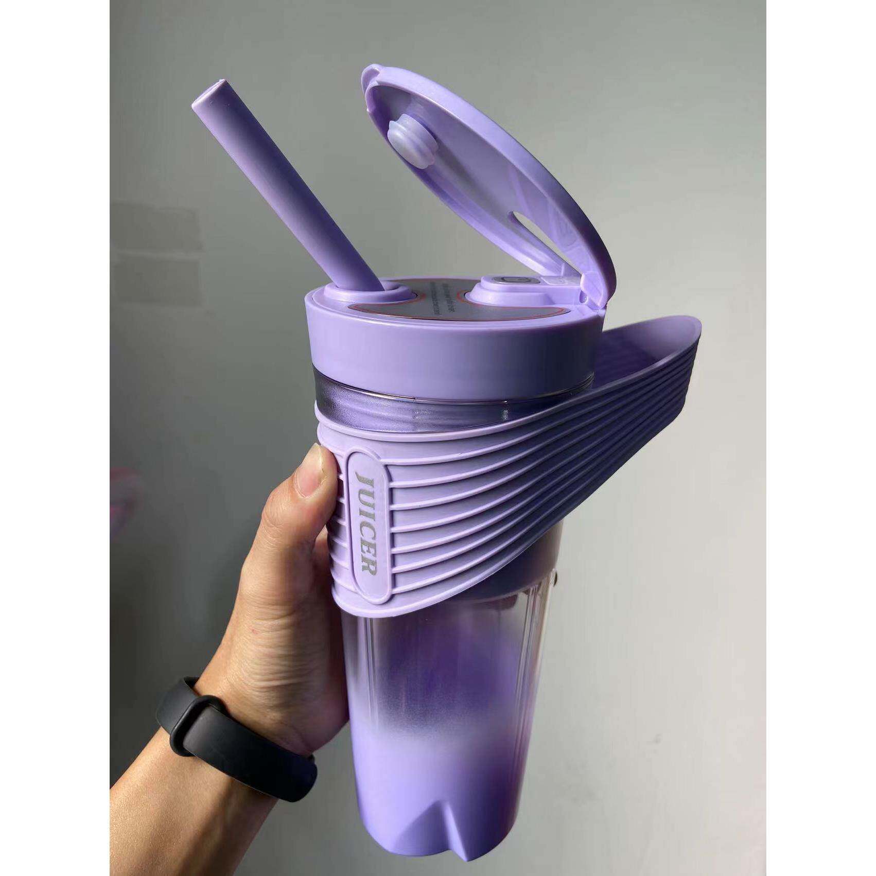 多功能便携式无线电动榨汁杯带吸管小型碎冰榨汁机家用迷你果汁机