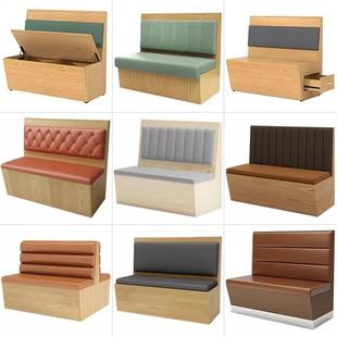 现代简约餐饮卡座沙发茶餐厅储物柜卡座实木靠墙餐厅饭店桌椅组合