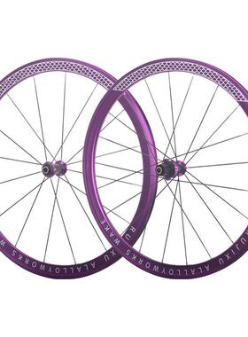 700C锐杰逊（RUJIXU)公路车轮组铝合金V/C圈刹碟刹120响直拉扁条