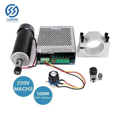 500W主轴电机套件风冷主轴电机PCB雕刻机主轴ER11MACH3调速器