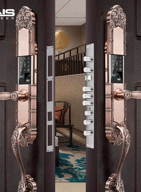 ENS别墅大门智能锁无线遥控锁指纹密码门锁家用别墅双开门指纹锁