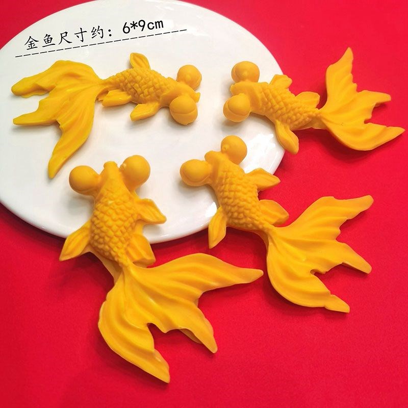 锦鲤鱼成品巧克力摆件金鱼祝寿蛋糕装饰烘焙男士网红插件钓鱼蛋糕