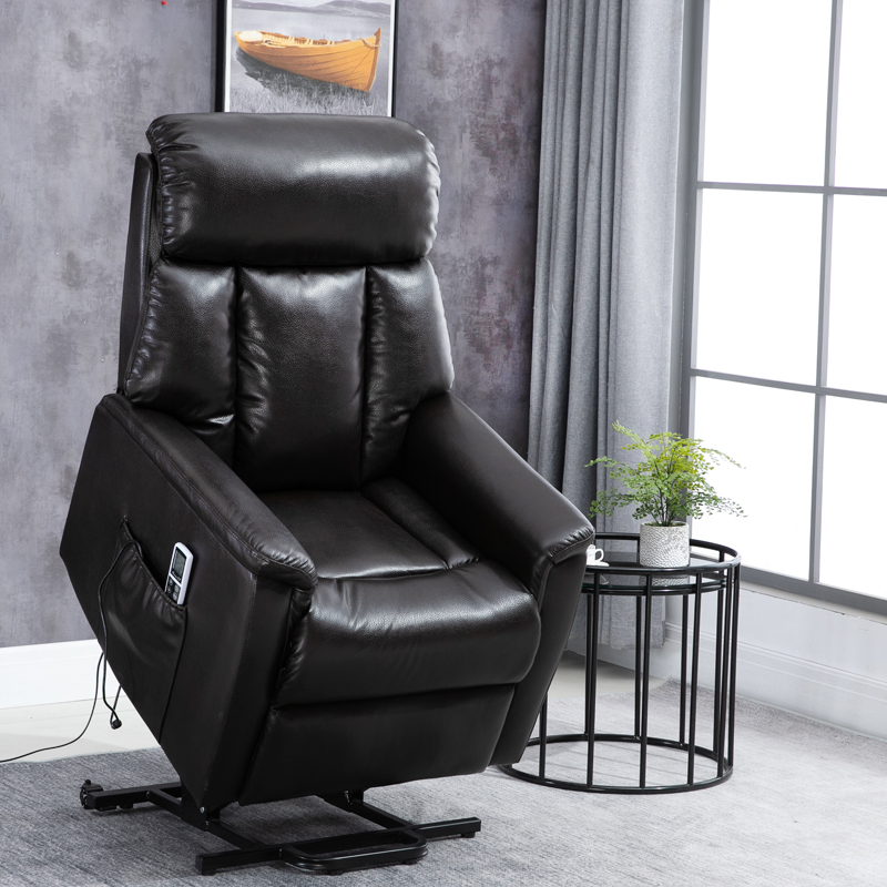 舒适电动助起站老人椅按摩加热多功能遥控双电机平躺单人皮沙发椅