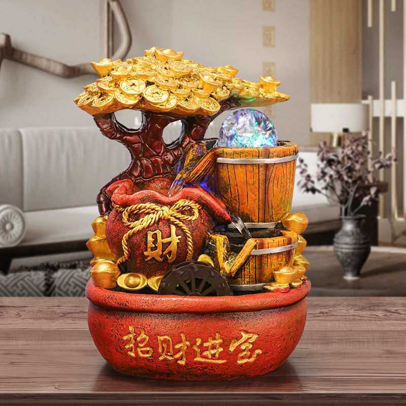 假山流水喷泉招财鱼缸循环水风水轮玄关办公室装饰品开业高档摆件