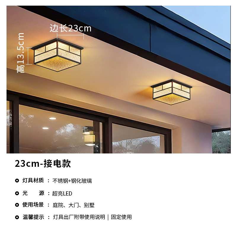 ?户外吸顶灯庭院屋檐室外室内阳台灯农村自建房大门门口防虫照明