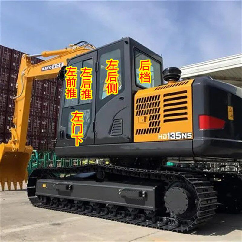 加腾100NS 135NS挖掘机玻璃前档风门上推拉窗门后侧后档右臂玻璃