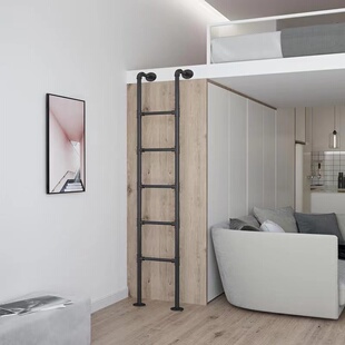 双层床上下铺梯子爬梯壁挂挂梯上阁楼梯别墅房顶直梯单侧扶手楼梯