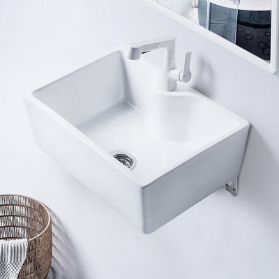 莫德卡恩MODEUCANE 挂墙式有龙头孔陶瓷洗手盆小户型极简酒店家用