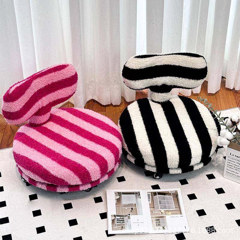 懒人沙发椅单人地上坐垫儿童榻榻米座椅羊绒靠背小椅子坐墩旋转凳