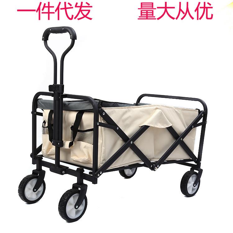野营拖车家用便携购物车四轮营地车可折叠行李拉杆车5寸8寸小推车