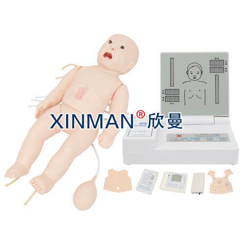 高级全功能新生儿护理模拟人（急救+护理+听诊+除颤+心电监护）