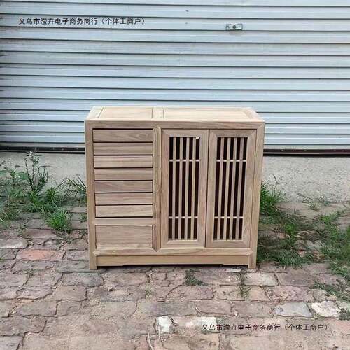 水柜柜免漆泡茶新中式烧水餐边柜置物架烧北茶水柜榆木茶水柜包邮