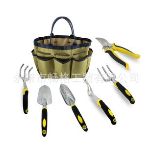 外贸园艺工具7件套园林工具包套装铝合金花园工具帆布花园包