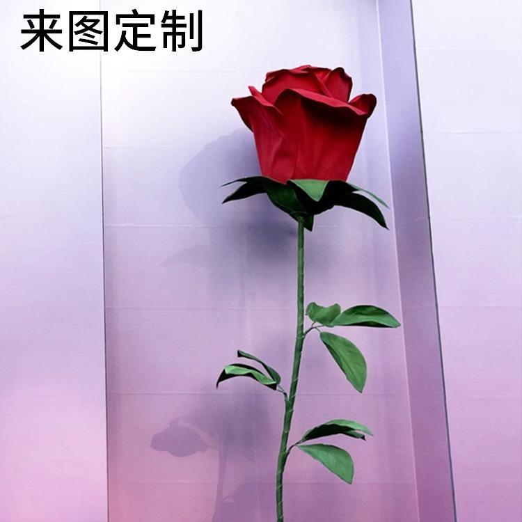 情人节婚庆巨型立体玫瑰纸花艺节日橱窗美陈布置摆件网红打卡装饰