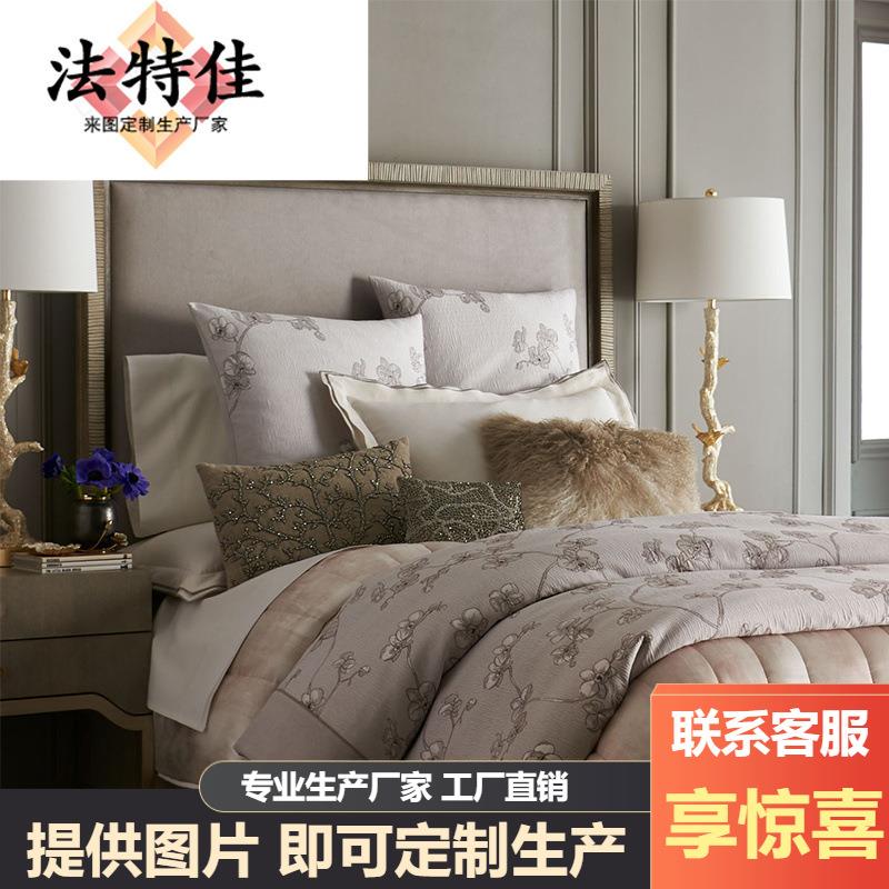 美式仿古白做旧全实木双人床1.5/1.8米儿童床男女孩床布艺雕刻床