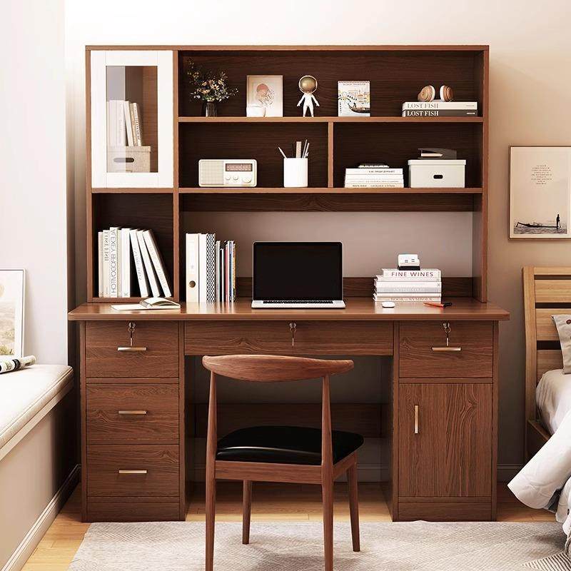 书桌书架一体家用电脑桌台式简约办公桌椅卧室学生带书柜写字桌子,收纳整理,烫衣板及配件,淘宝优惠券,粉丝福利购,淘宝优惠卷