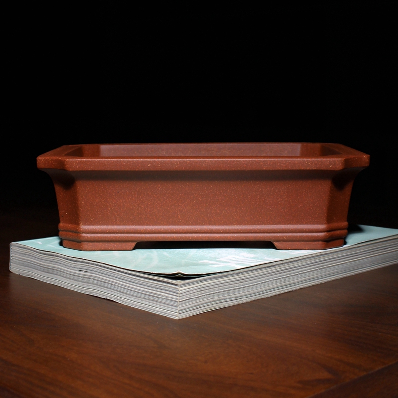 双线切角长方形马槽精品紫砂花盆降坡泥透气小盆景盆栽菖蒲假山