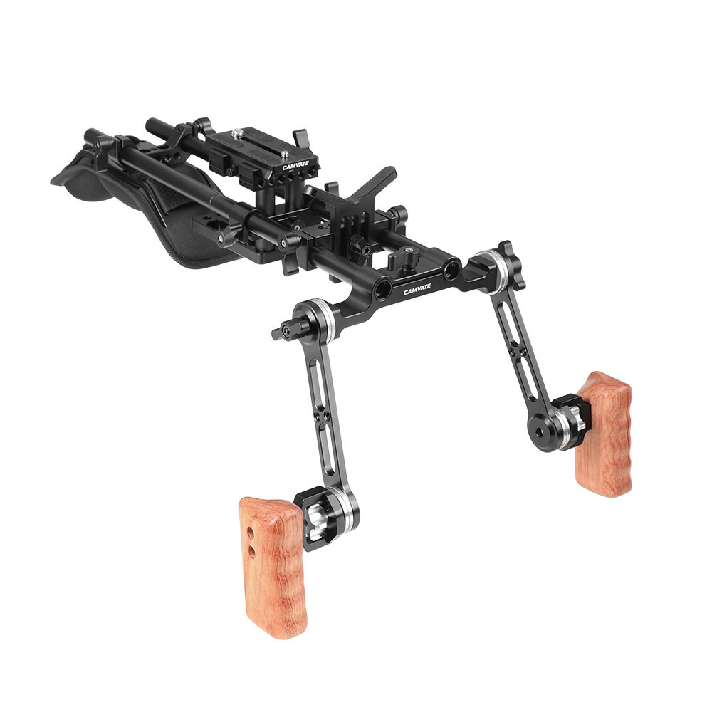 hdrig 肩扛系统套件带曼富图底板手柄镜头支架用于单反相机2408