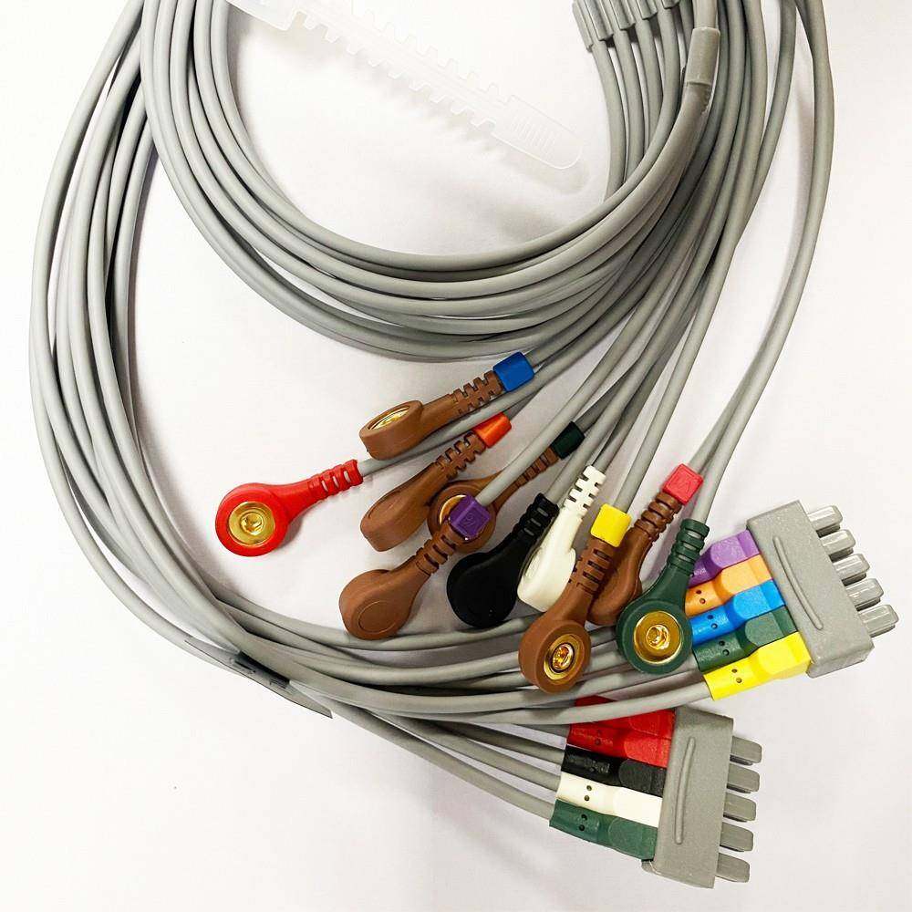 理邦EDAN原装心电监护仪V5 6 8 12针分体心电导联线10导联抗除颤