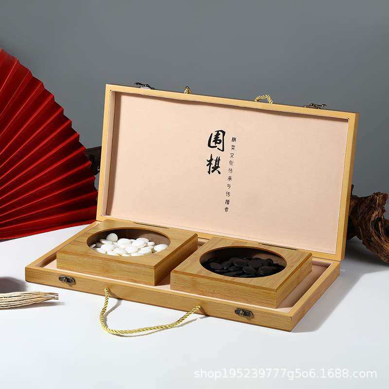 竹纹围棋盘五子棋仿竹纹收纳木盒手提中国围棋木头收纳盒竹盒,电子元器件市场,其它元器件,淘宝优惠券,粉丝福利购,淘宝优惠卷