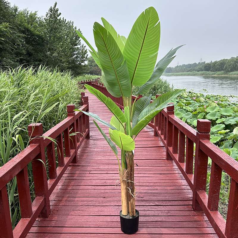 高仿真香蕉树室内摆件大型绿色植物盆景婚庆酒店橱窗落地绿植