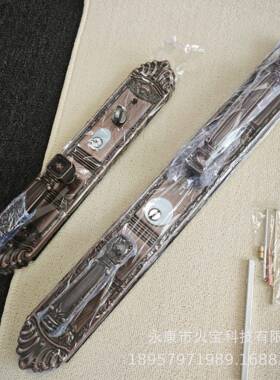 通用别门墅大门锁双开对开门盗防门把合手大门拉手锌金手把防盗锁