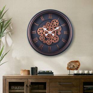 古齿轮挂钟艺术家用复客厅装壁式115钟怀旧圆形饰餐厅卧室用用欧