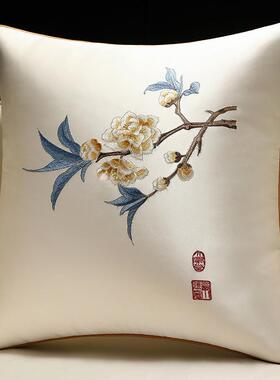 新中式发级客厅抱枕轻奢高THX感床靠背垫腰枕上靠沙枕含芯靠垫套