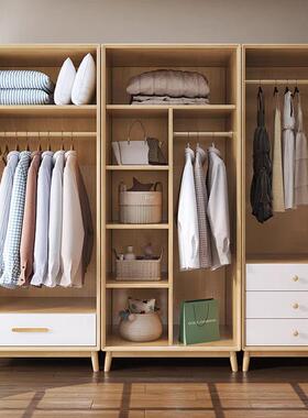 白色全实木柜童家北用简易组衣KRR合大衣橱欧卧室储物柜小户型儿