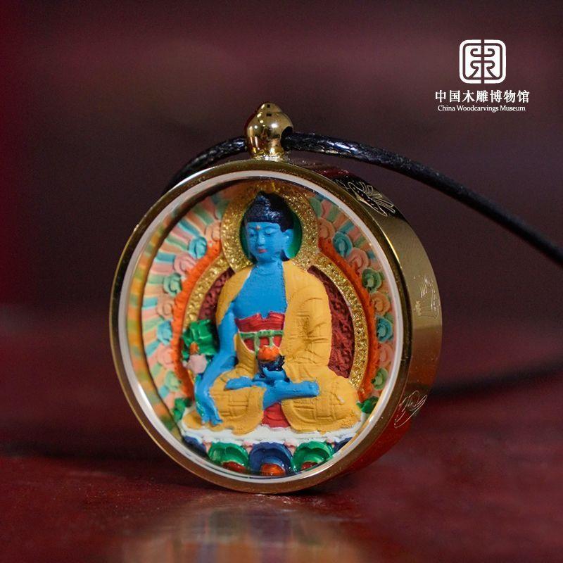 唐卡吊坠药师佛纯手工彩
